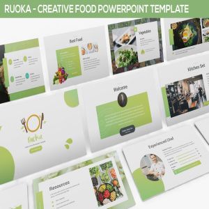 烹饪烘培美食主题PPT幻灯片模板下载 Ruoka – Creative Food Powerpoint Template