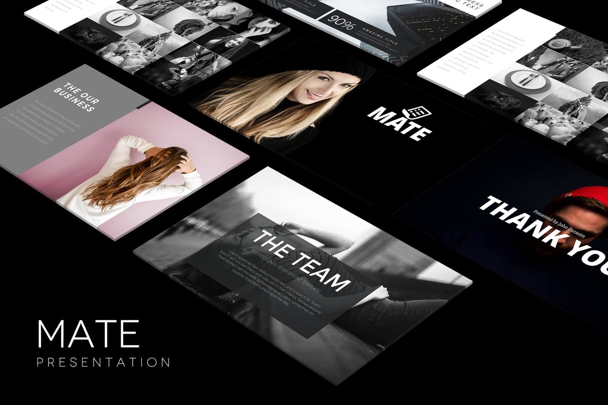 创意电子商务/产品推广PPT幻灯片模板 MATE Powerpoint Template