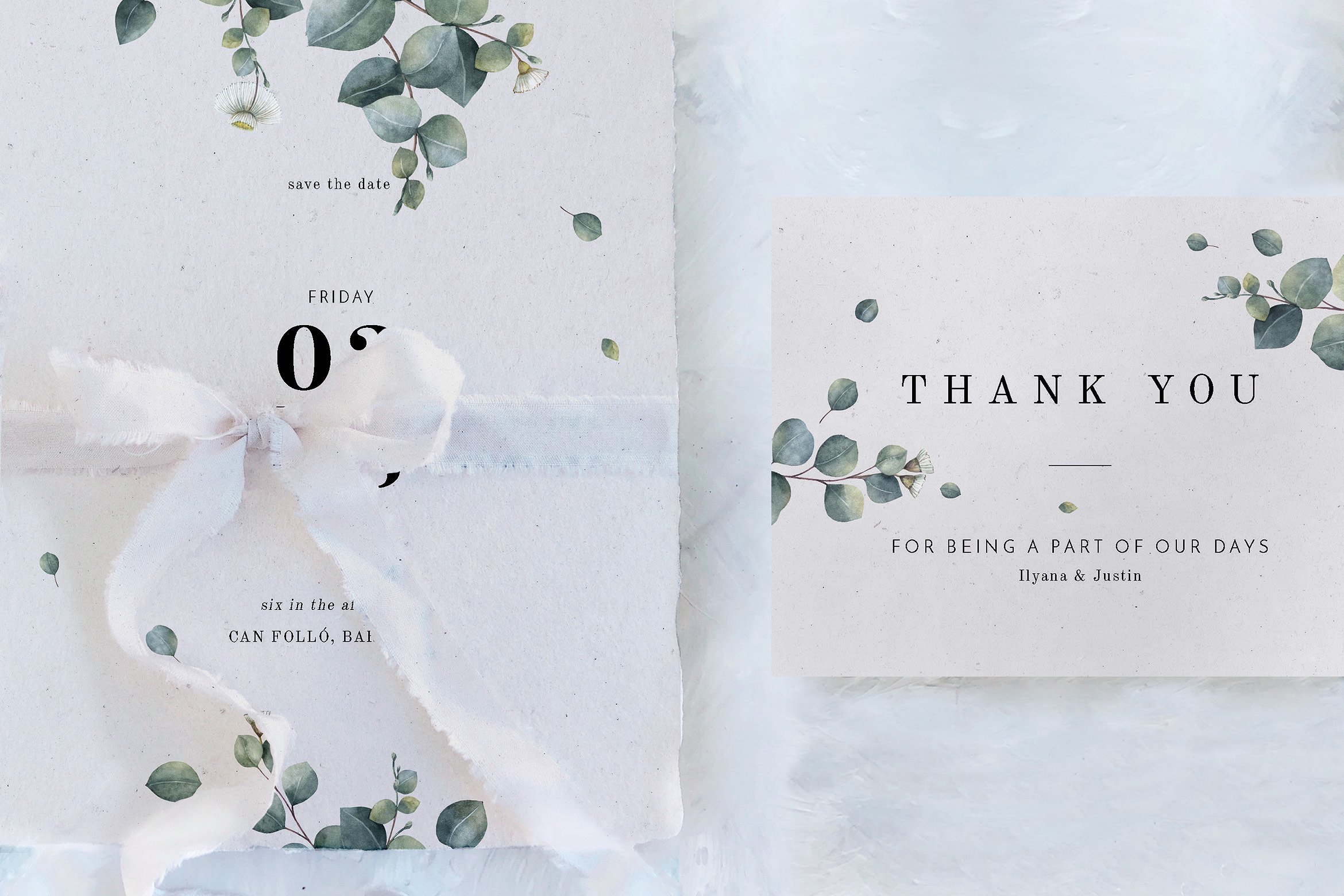 桉树树叶装饰婚礼设计套件 Eucalyptus Foliage Wedding Suite