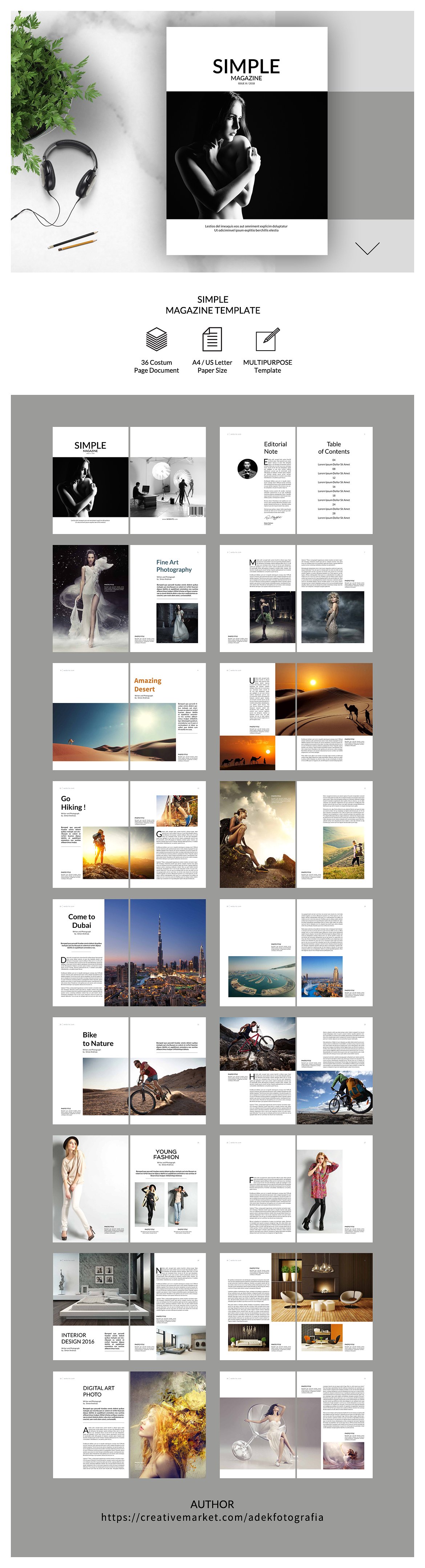 时尚简易时尚大图杂志（画册）模板