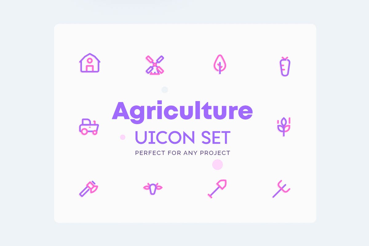 农场/农业主题图标集[AI, EPS, XD] UICON – Farm, Agriculture Icons Set