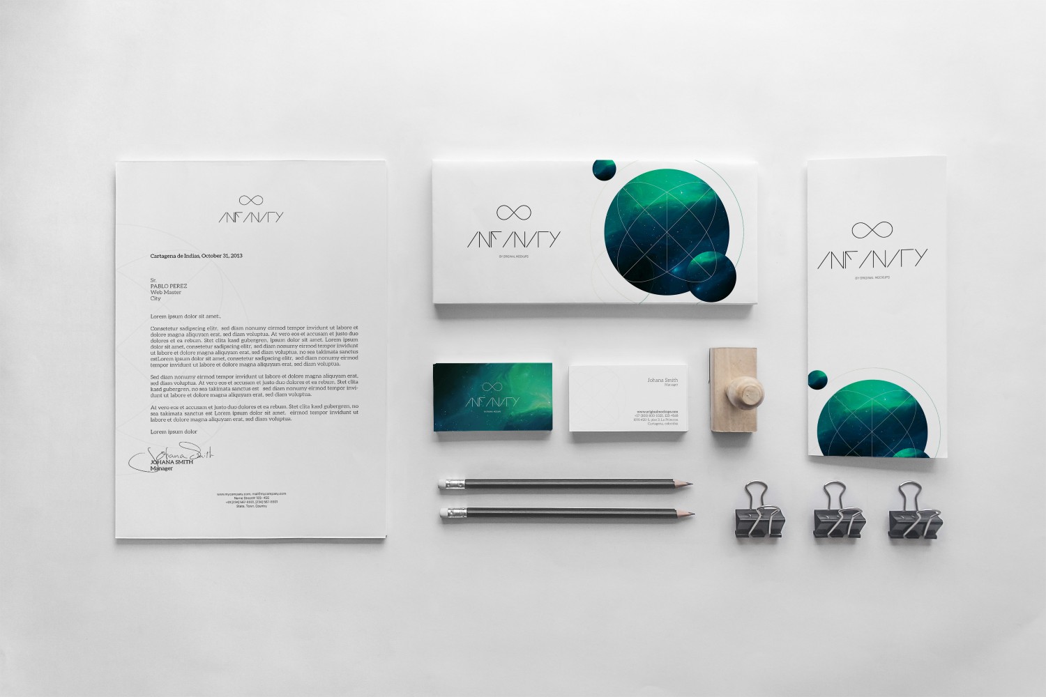 企业VI&Logo设计演示样机模板9 Stationery Mockup 9