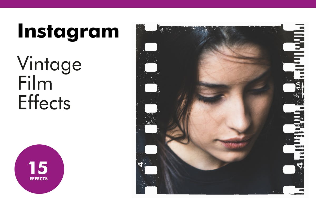 Instagram贴图照片复古胶片电影效果样机 Instagram Vintage Film Effects