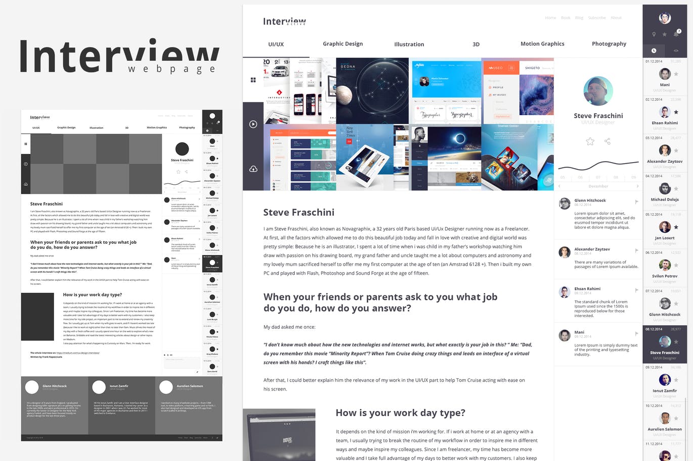 时尚简约多用途的网站设计模板UI KITS