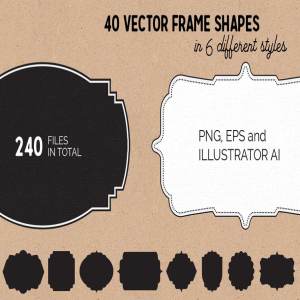 40款复古风格边框图形v1 40 Frame Shapes (Volume 1)