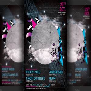 现代极简派对传单设计模板 Minimalistic Party Flyer Template