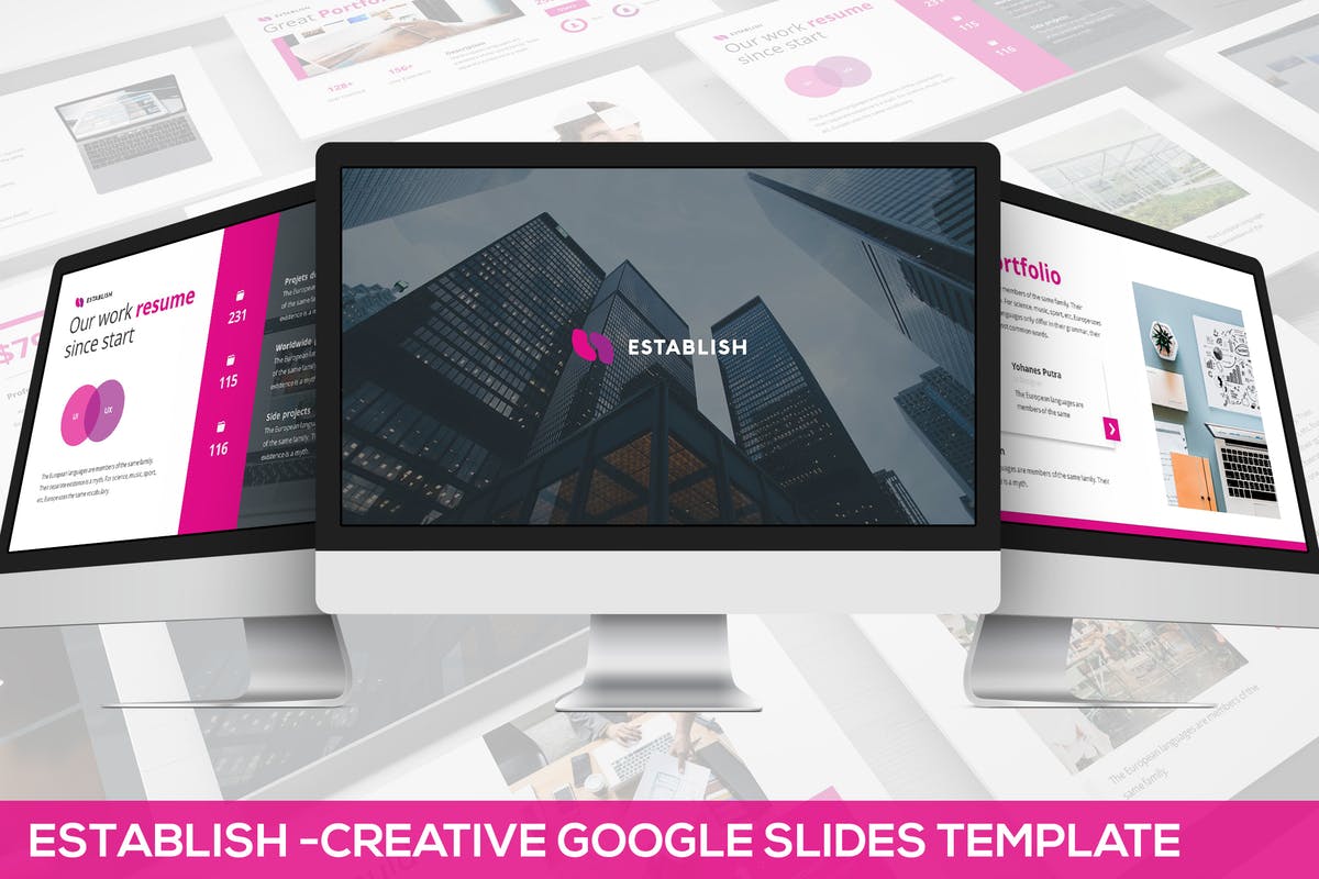 创意互联网项目演示谷歌幻灯片模板 Establish – Creative Google Slides Template