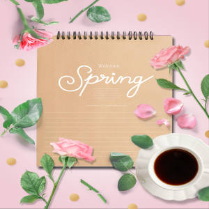 清新的春天氛围创意海报模板PSD