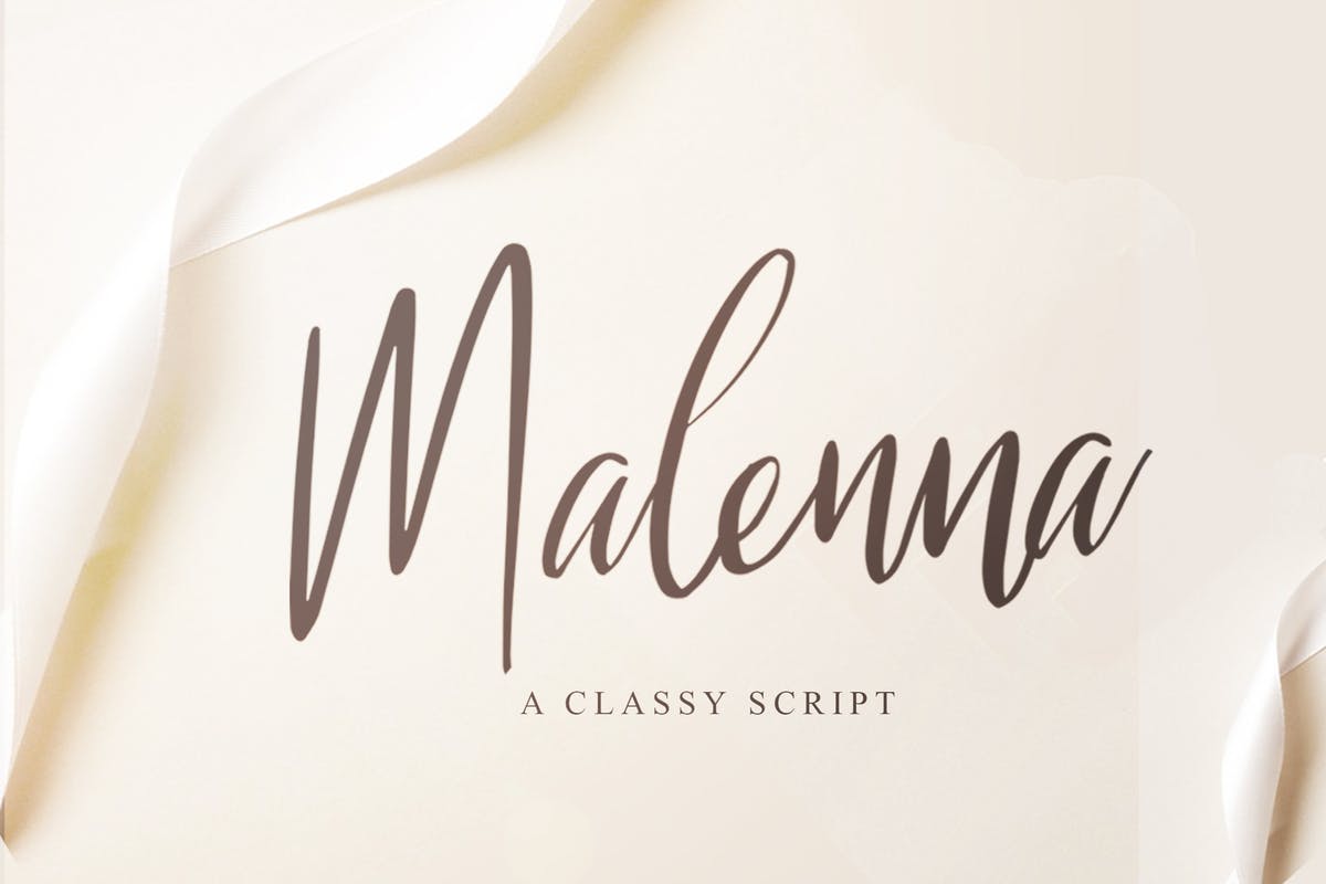 时尚英文手写字体下载 Malenna Script