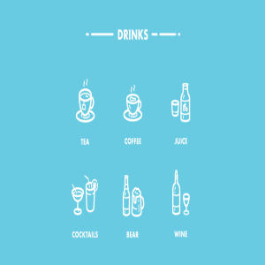 美食/饮料主题矢量线性图标 Food and Drinks Icons