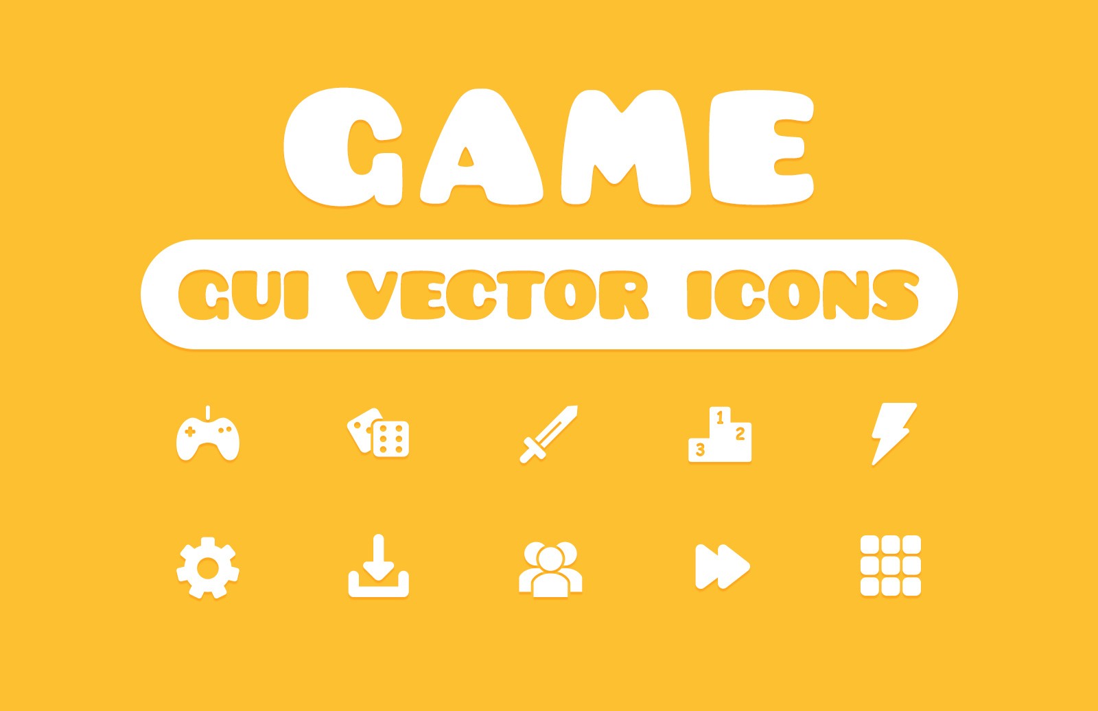 游戏主题界面矢量图标集合 Game GUI Vector Icons