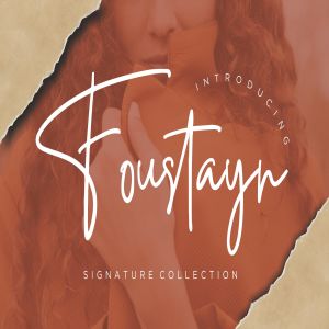 粗笔画英文签名草书字体下载 Foustayn Signature Collection