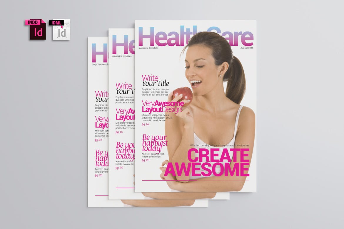 健康医疗主题杂志设计模板