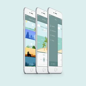 冥想训练APP应用UI设计PSD模板 Meditation App UI PSD