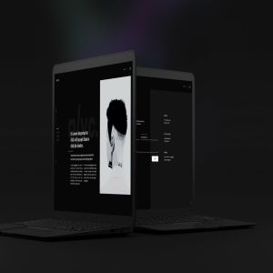 黑色超级笔记本屏幕预览样机模板 Black Laptop Mockup插图10