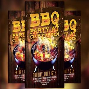 夏季烧烤派对传单模板 BBQ Party Flyer Template