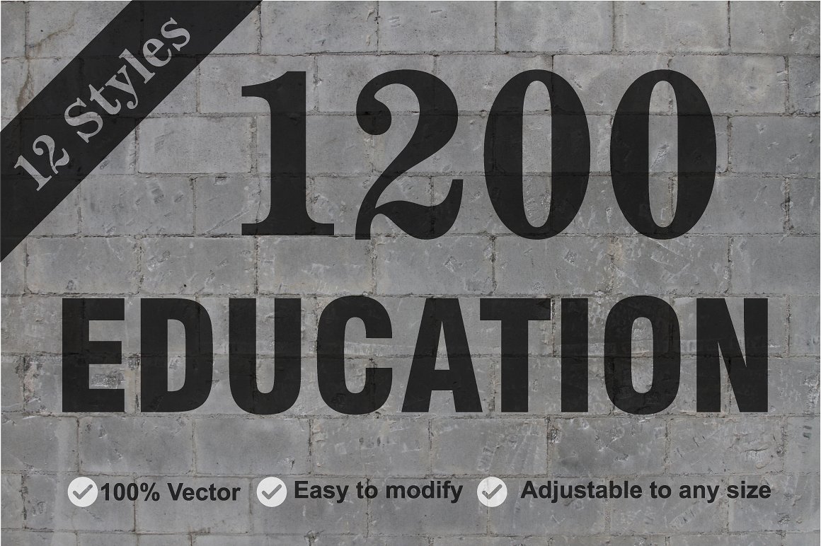 1200枚教育主题图标 Educational 1200 Icons Bundle Pack