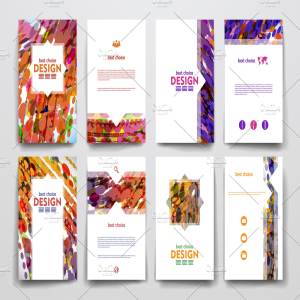 抽象背景小册子模板 Set of Beautiful Brochures