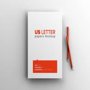 美国信纸尺寸纸张印刷排版设计样机 US Letter Paper Mockup