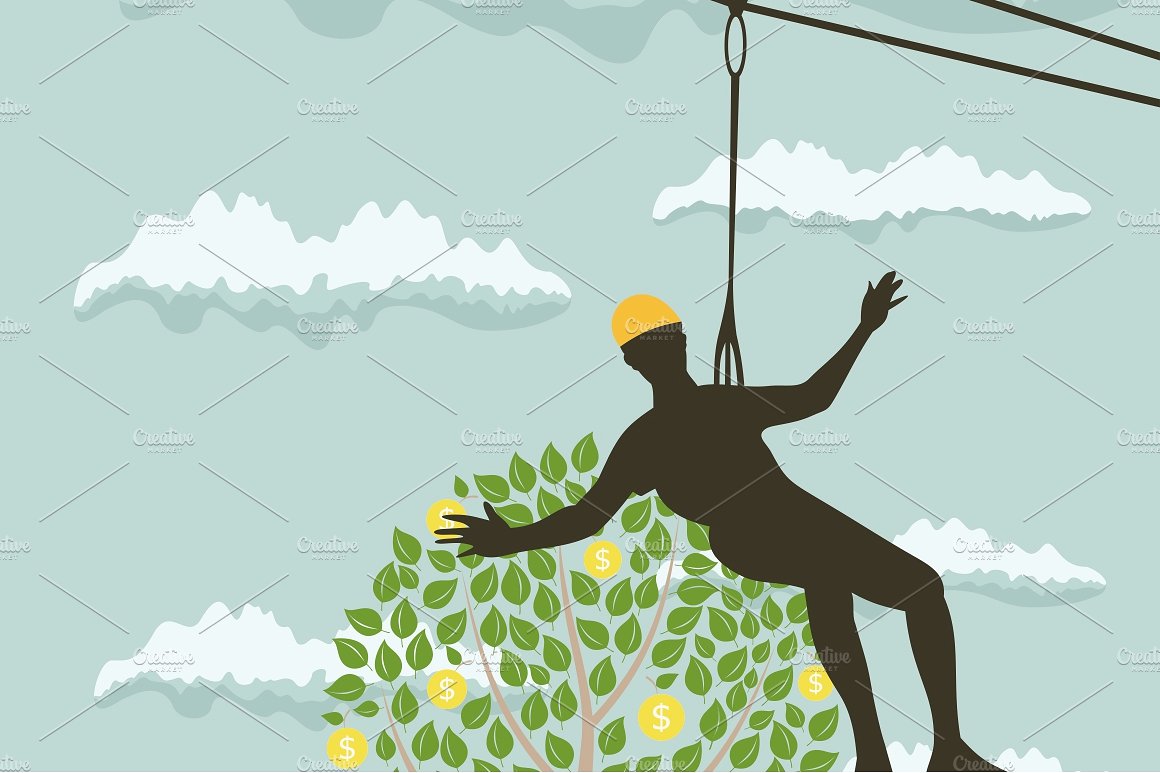 把人吊在树上摘金币  people money tree