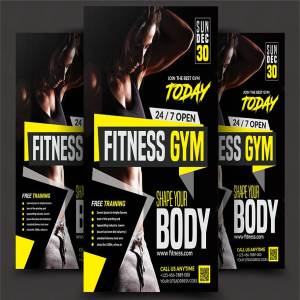 健身馆宣传海报设计模板 Fitness Flyer Template