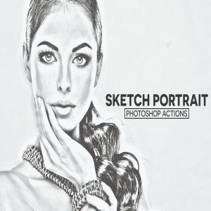 一键转人像素描效果生成PS动作 Sketch Portrait Photoshop Actions