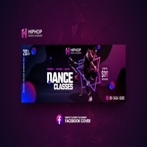 流行街舞舞蹈培训课程Facebook封面模板 Hiphop – Dance Classes Facebook Cover Template