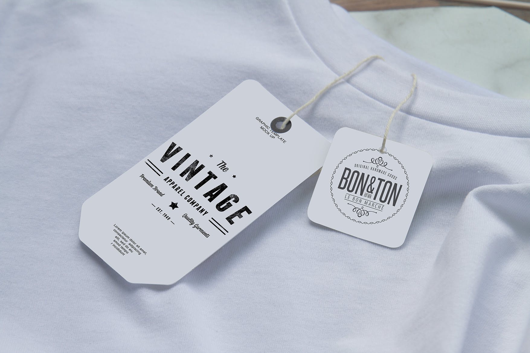 服装吊牌标签设计样机模板 Clothing Label Mockup