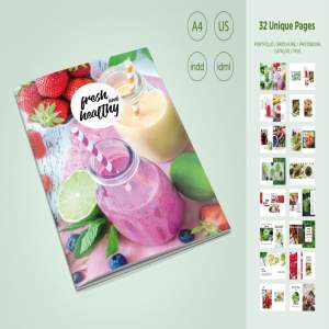 一款漂亮的美食画册模版下载[indd]