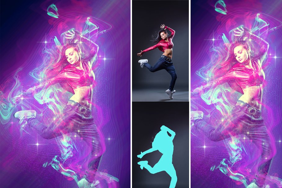 运动能量彩墨特效Photoshop动作 Energy  Photoshop Action