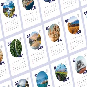 2020年风景日历年历设计模板 Calendar插图3