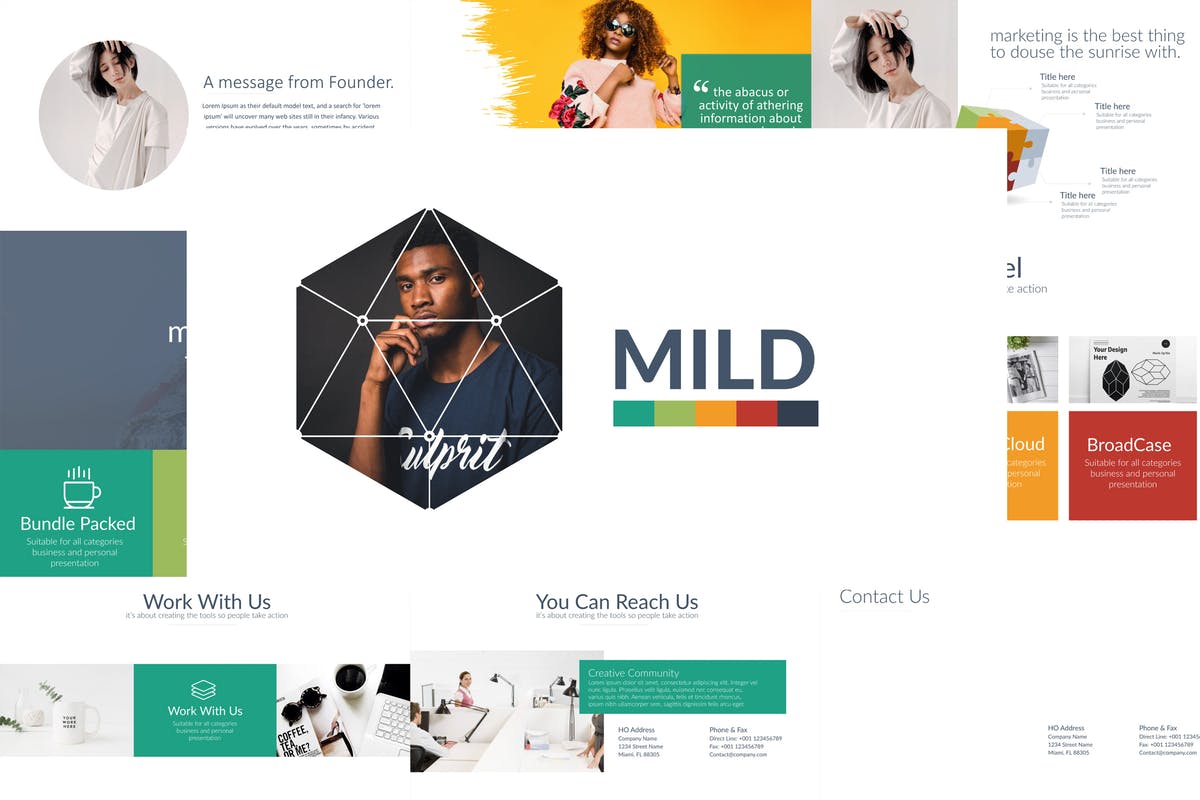 创意设计/摄影工作室介绍PPT模板下载 MILD Powerpoint Template