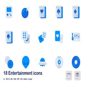 小游戏娱乐双色调矢量图标 Entertainment Accent Duo Tone Icons