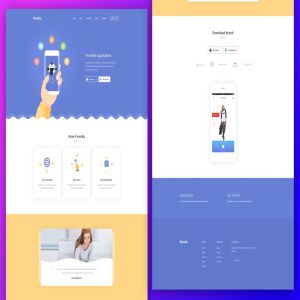 时尚简约的APP应用程序banner官方网站着陆页PSD设计模板