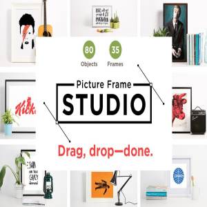 艺术作品油画照片框样机模板 Picture Frame Studio mockup creator