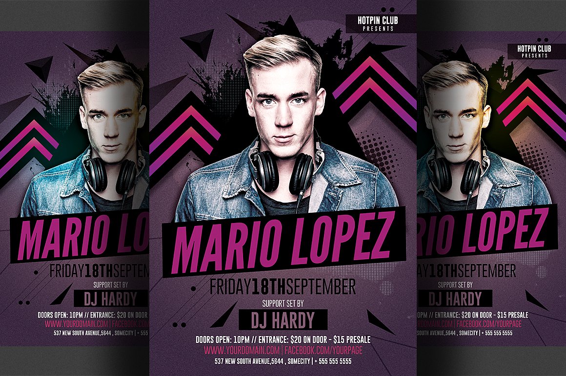 Dj音乐派对聚会宣传传单模板 Guest Dj Minimal Party Flyer