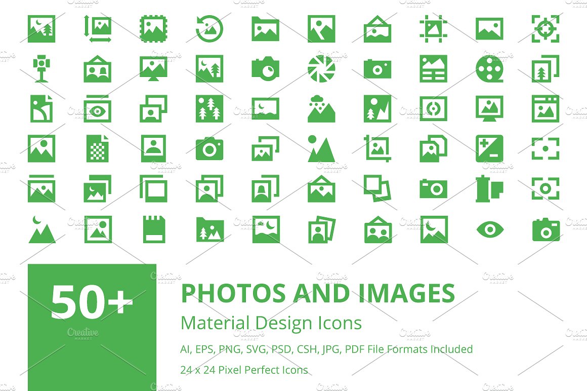 50+照片和图像主题图标 50+ Photos and Images Material Icons