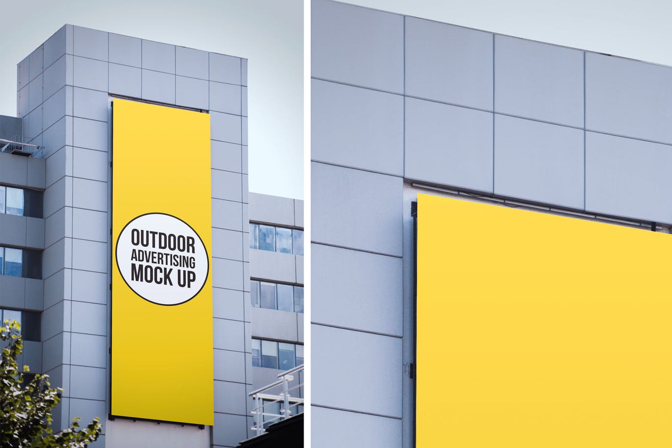 大型楼体广告牌设计效果图样机模板#8 Outdoor Advertisement Mockup Template #8