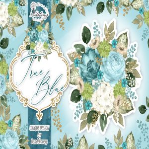 逼真蓝色水彩花卉手绘剪贴画PNG素材 Watercolor True Blue design