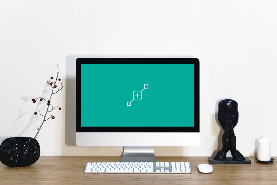 简易简约办公场景一体机电脑样机 Workspace Device PSD Mockup