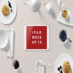 高品质的早餐场景的iPad Mini样机UI展示模型mockups插图9