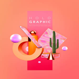 全息幻彩渐变色彩创意海报设计素材