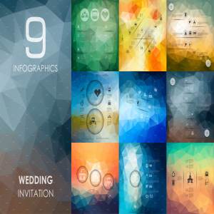 9款婚礼邀请物料模板 9 Wedding infographics