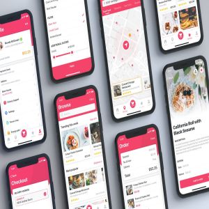 类大众点评美食类APP UI套件UI模板 Foody – Food App UI Kit