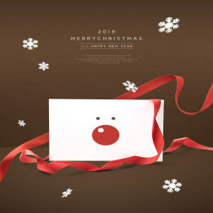 圣诞节日问候卡海报/传单设计模板