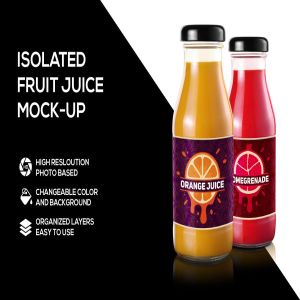 果汁饮料瓶子样机模板 Fruit juice bottle mockup