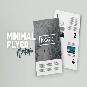 14种角度A4规格传单样机 Minimal A4 Flyer Mockups