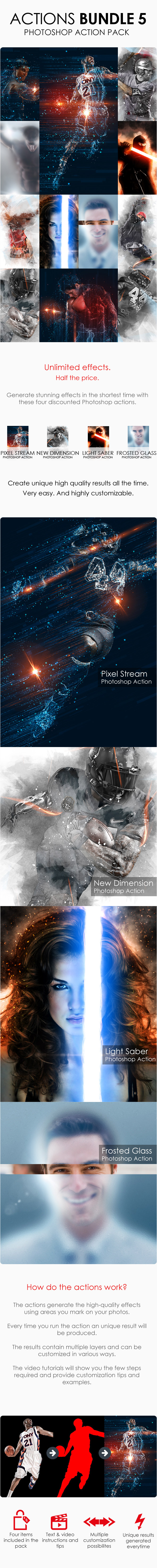 5款酷炫效果的PS动作合辑 Actions Bundle 5 [atn]