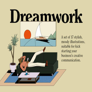 一流设计素材网下午茶：一组17个时尚喜怒无常的矢量插画合集