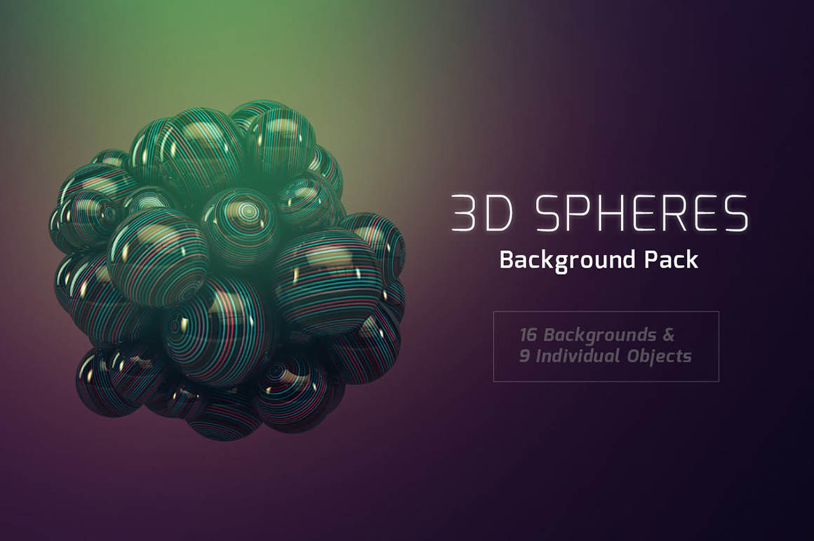 特别的3D球体背景 Free 3D Sphere Backgrounds